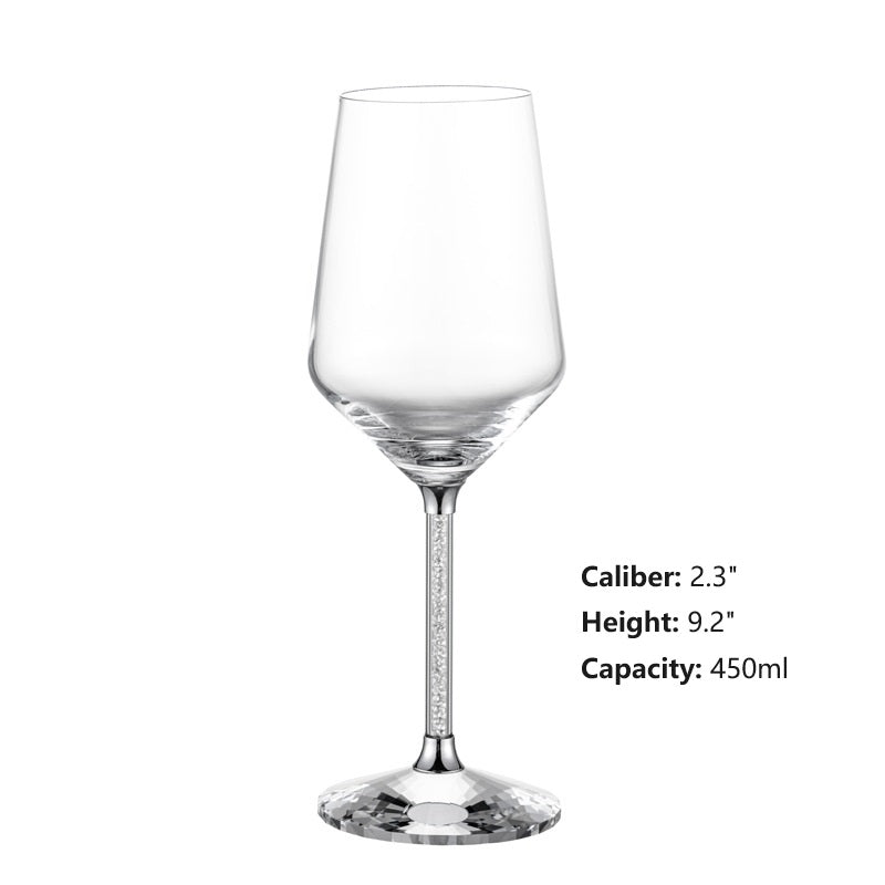 Bulk Lead-free Wine Glass with Gold Rhinestone Crystal Long Stem Wholesale