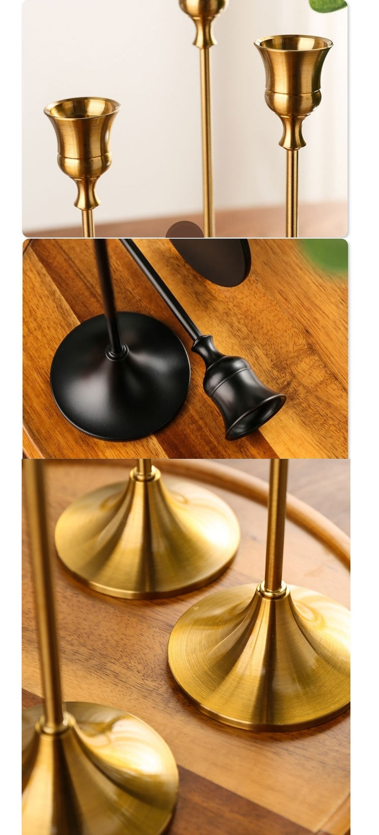 Bulk 3 Pcs Taper Candlestick Holders for Wedding Events Centerpiece Table Decor Wholesale