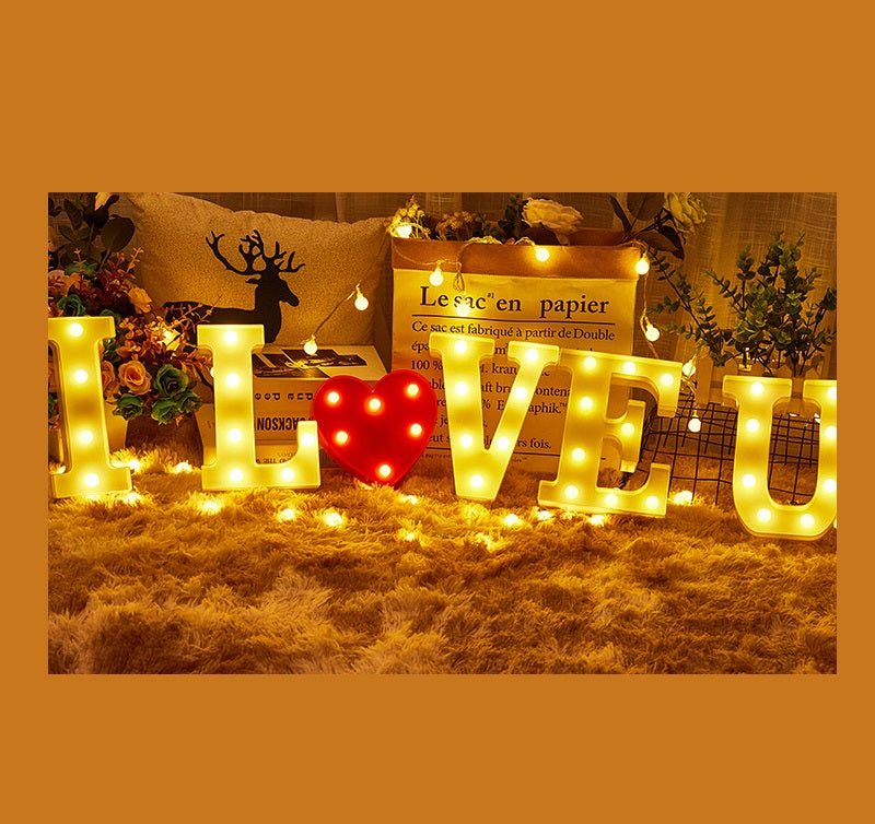 Bulk 8 Inch 3D Light Up Letters Set with LED for Valentine's Day Baby Shower Wedding Decoration Wholesale