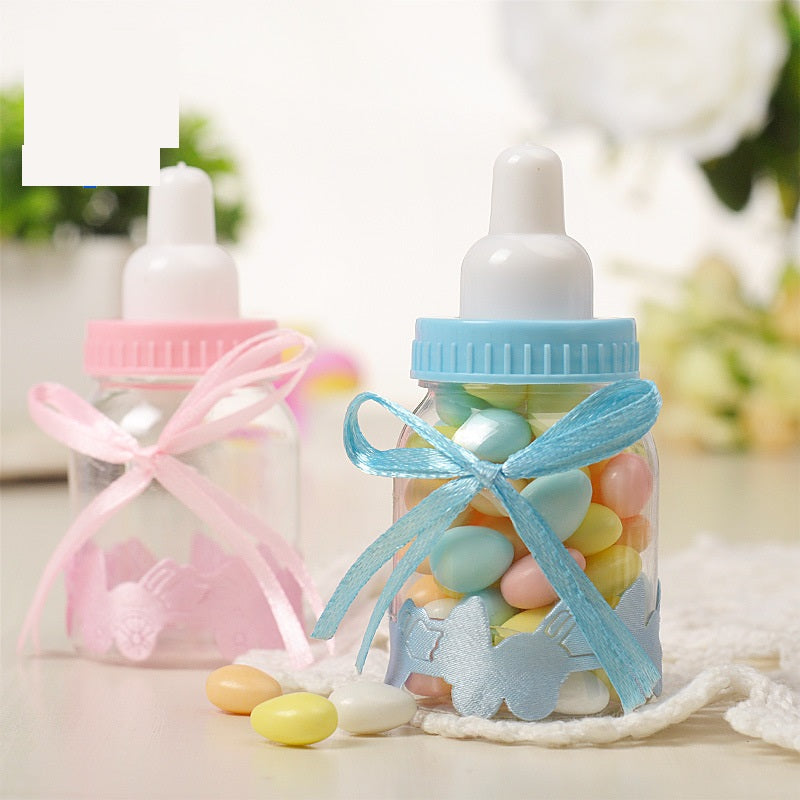 Bulk 12 Pack 3.5" Clear Baby Bottle Candy Gift Boxes for Baby Shower Party Favor Boxes Wholesale