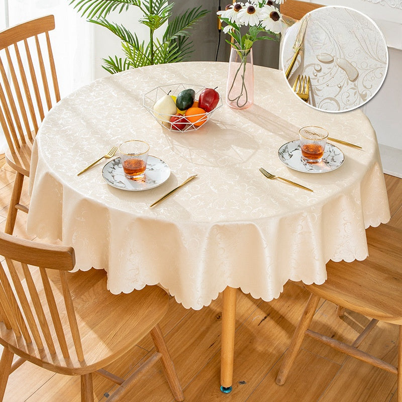 Bulk 2 Pcs PVC Round Tablecloths Waterproof Oilcloth Table Cover Wholesale