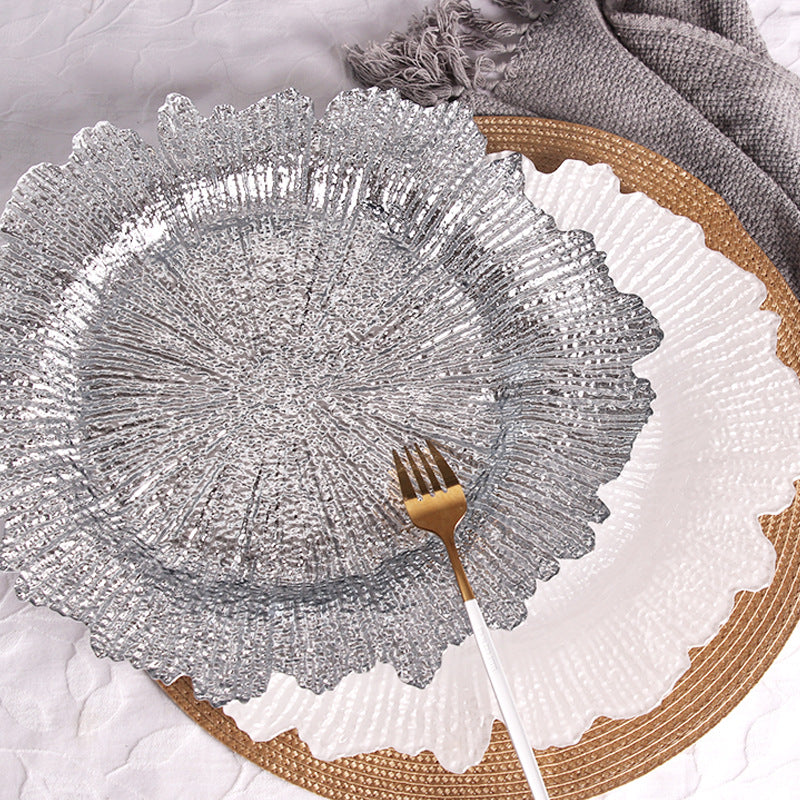 Bulk 13.7 Inch Round Reef Charger Plates for Wedding Party Decoration Wholesale