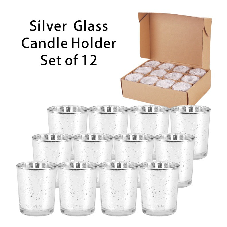 Bulk 12 PCS Electroplated Glass Candle Holders for Tealights Elegant Centerpieces for Weddings Dinner Parties and Holiday Decorations Wholesale