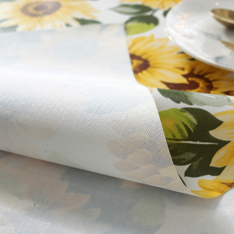 Bulk 2 Pcs Spring Tablecloths with Sunflower for Rectangle Tables Wholesale