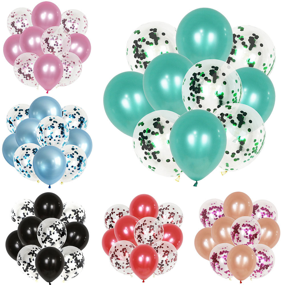 Bulk 10 Pcs 12 Inch Latex Balloons with Colored Confetti For Birthday Party Wedding Baby Shower Decoration Party Supplies Decor Wholesale