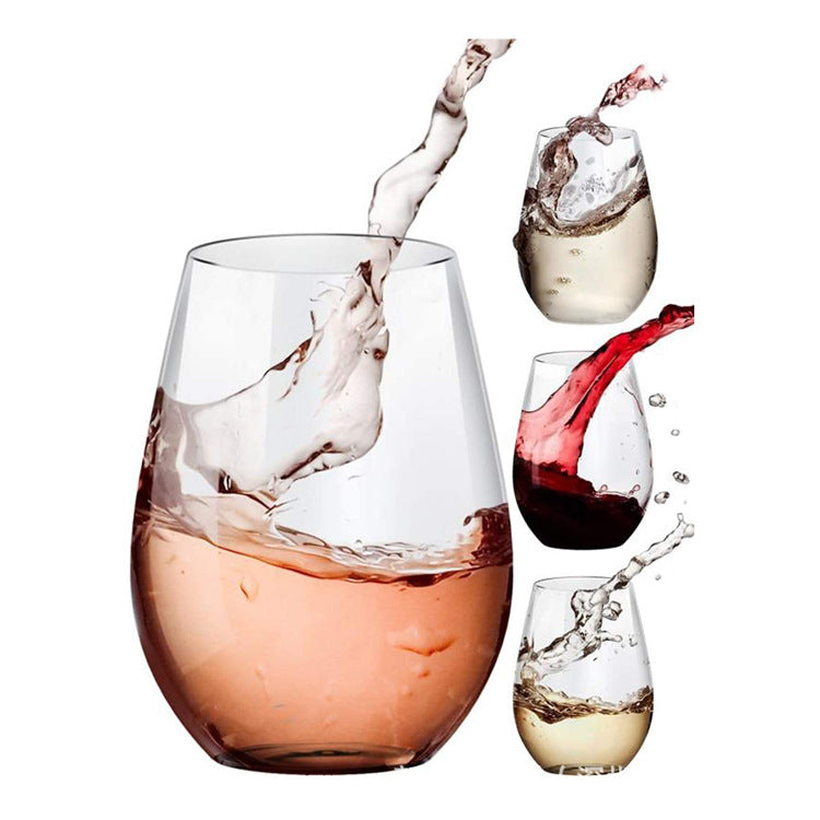 Bulk 20 Pcs 16 oz Stemless Plastic Wine Glasses Reusable Disposable Wine Cups Shatterproof Glasses for Weddings & Parties Wholesale