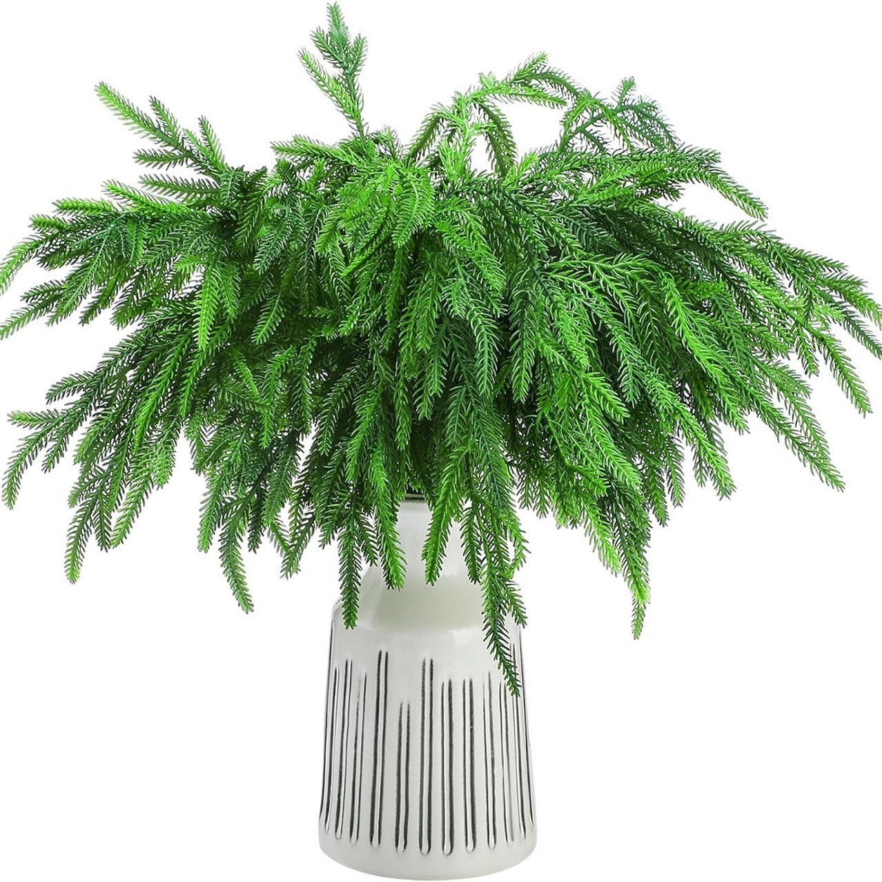 Bulk 12 Pcs Artificial Norfolk Pine Branches Christmas Branches DIY Crafts for Home Festive Table Centerpieces and Wreaths Decor Wholesale