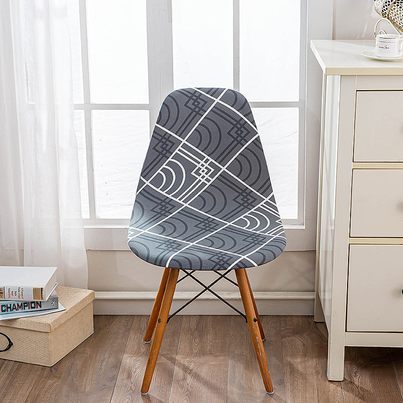 Bulk 2 Pcs Elasticity Shell Chair Covers Irregular Pattern for Restaurant and Living Room Decoration Wholesale