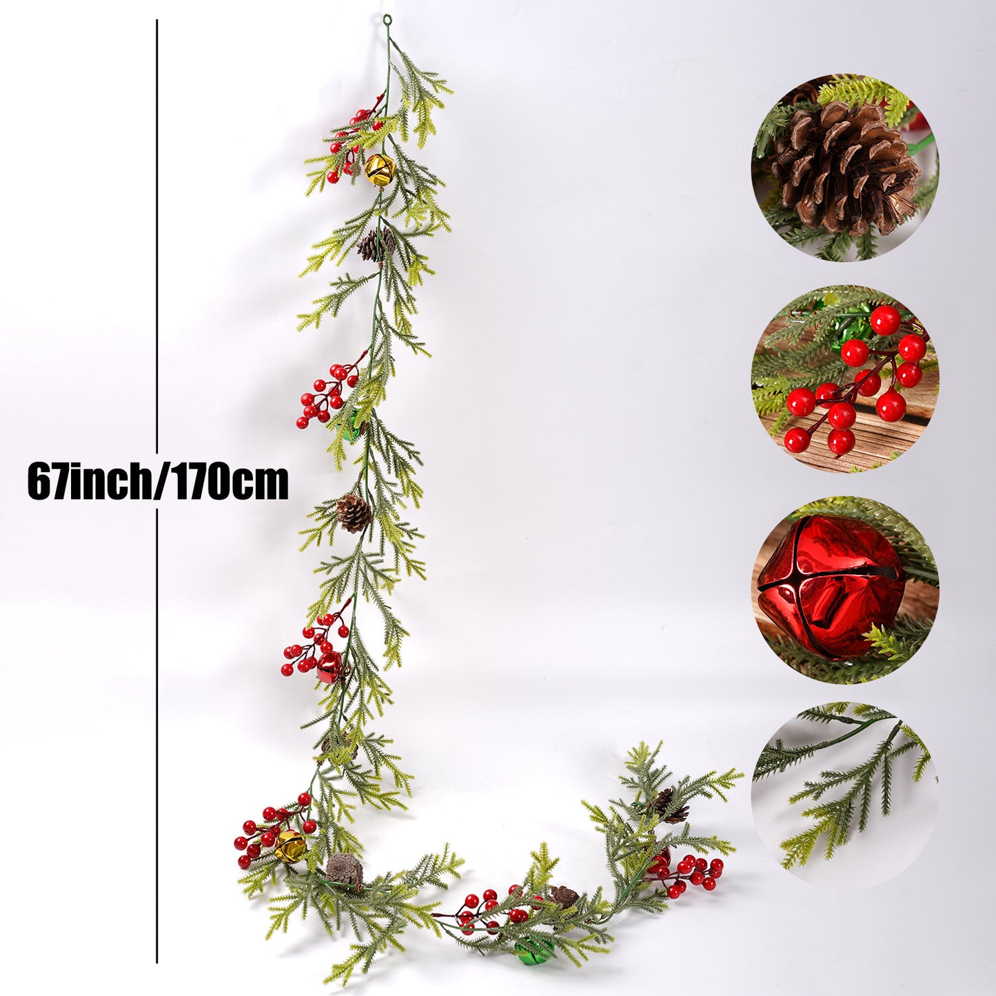 2 - Pack 67 - Inch Artificial Christmas Pine Conifer Garland Decor