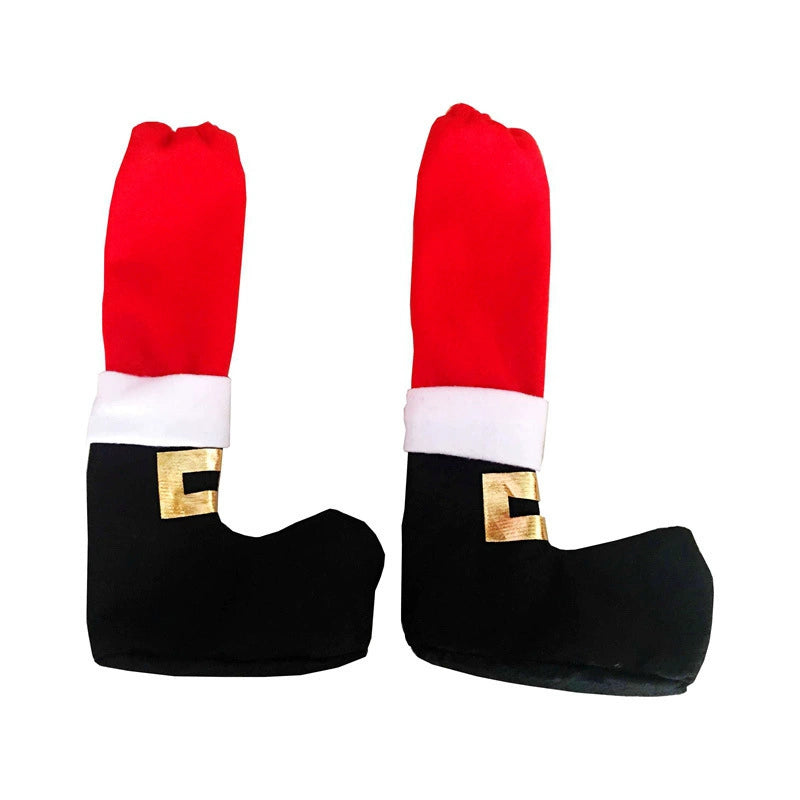 2 - Pack Christmas Table & Chair Leg Covers - Santa Boot Decor