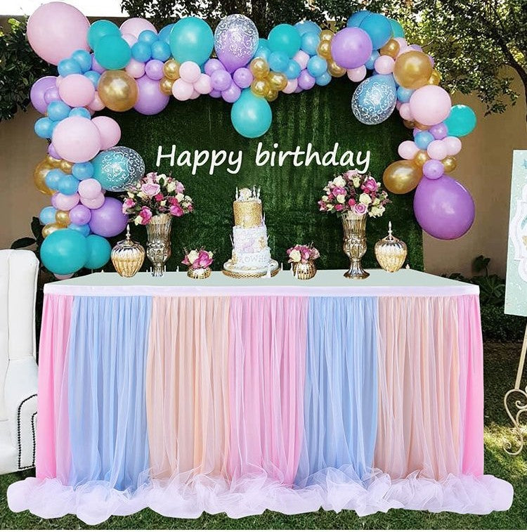 Bulk Tulle Tutu Table Skirt for Birthday Party Banquet Wedding Baby Shower Cake Dessert Tables Decorations Wholesale