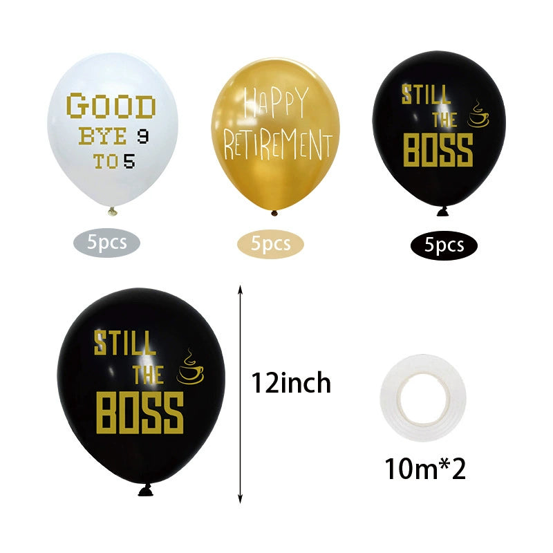 29-Piece Happy Retirement Decor Kit - Banner, Balloons & Cake Toppers