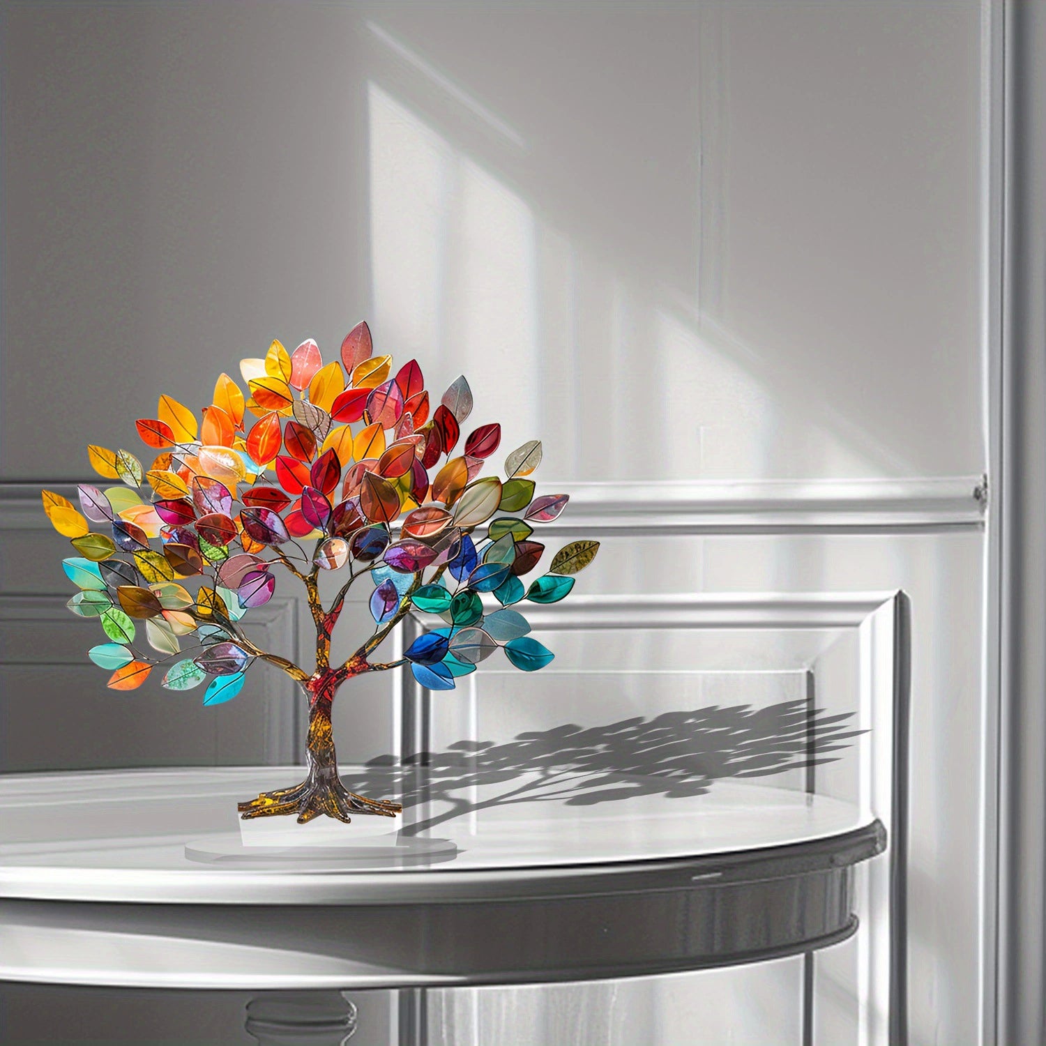 2D Acrylic Tree of Life Decor - 10.2×9.8 Waterproof & Scratch-Resistant Desktop Ornament for Home & Office
