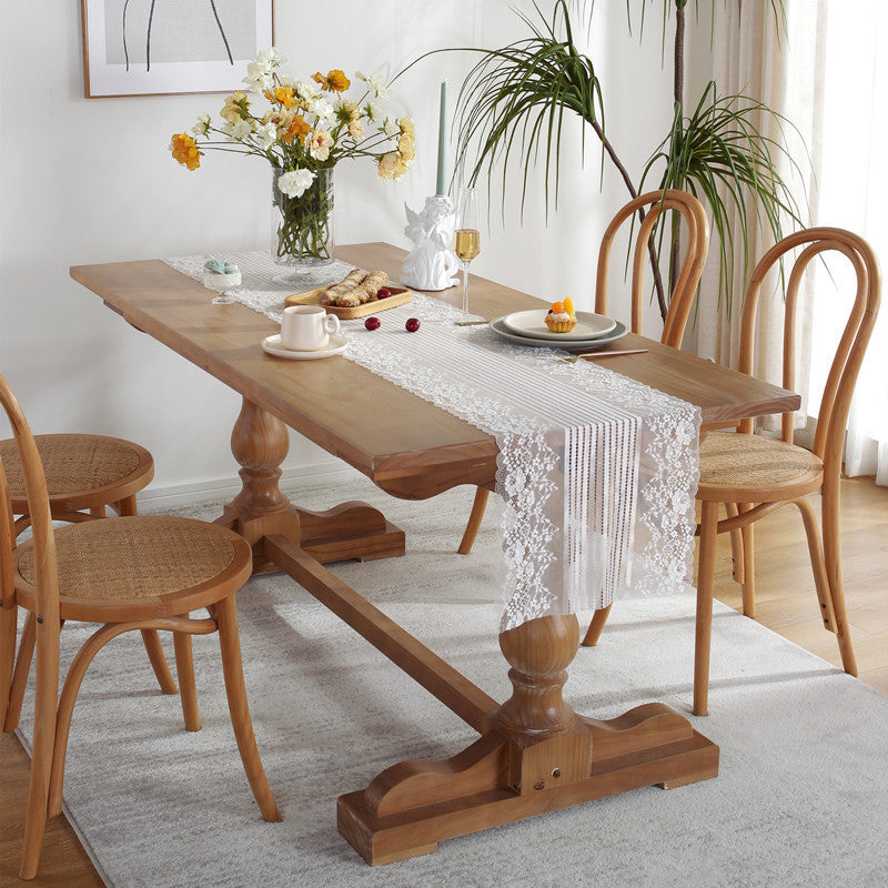 Bulk 1 Pack Boho Table Runner with Lace Embroidery Wholesale