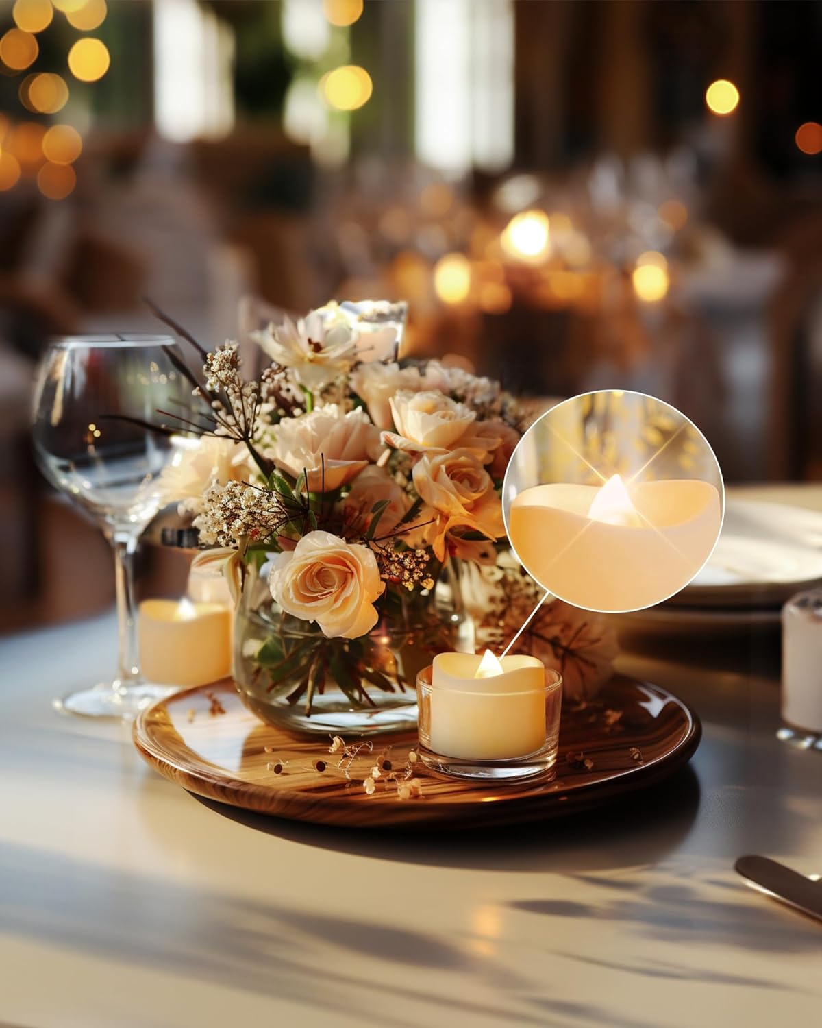 Premium Reusable LED Tea Lights 12 Pack Frosted Flickering Wedding Anniversary Votive Centerpiece Table Settings Eco Friendly