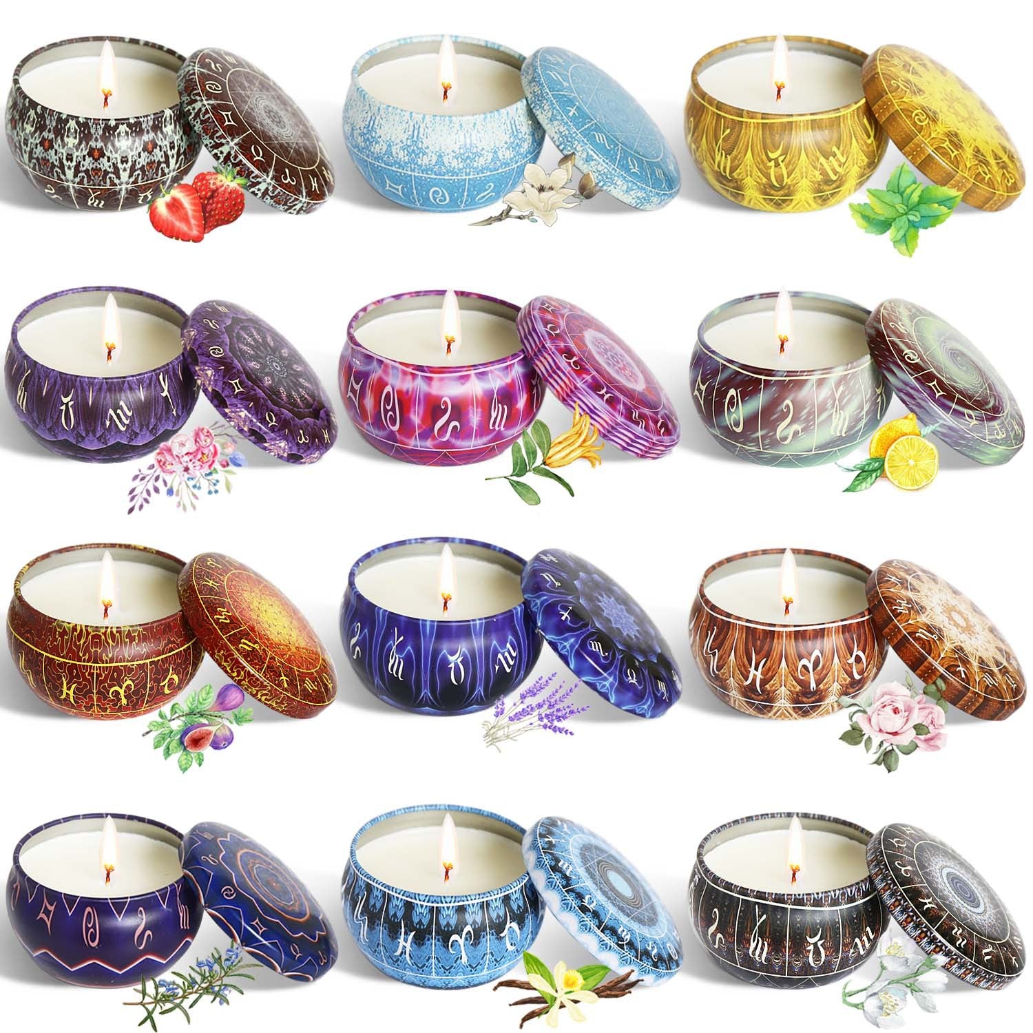 Bulk 12 Pack Long Lasting Soy Wax Smokeless Scented Candles for Creating a Romantic Atmosphere Birthday Gifts Home Decor Wholesale