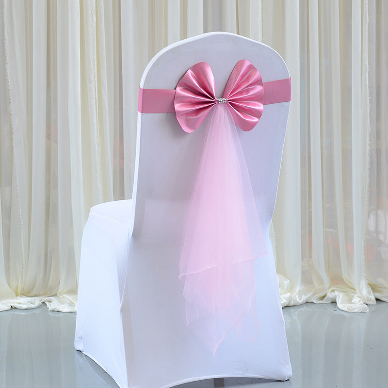 Bulk 10 Pcs Elasticity Chair Sashes Organza Bow Banquet Party Decoration Wholesale