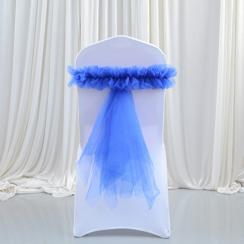 Bulk 10 Pcs Elastic Chair Sashes with Butterfly Bow Accents Wedding and Banquet Event Decor Wholesale