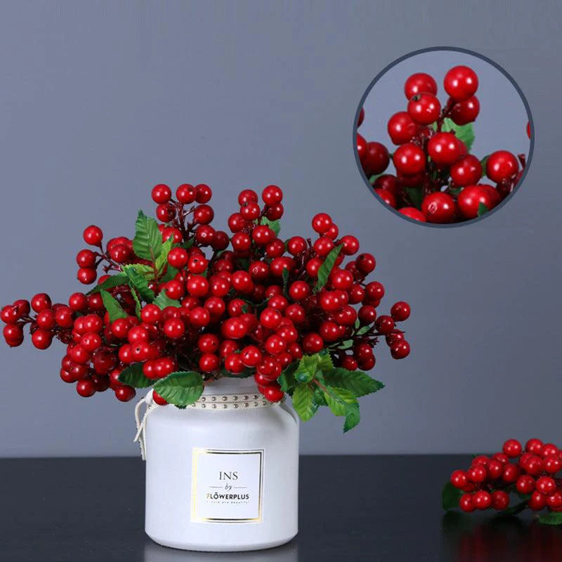 Bulk 11" Artificial Holly Berry Stems Christmas Picks for Holiday Decor Wholesale