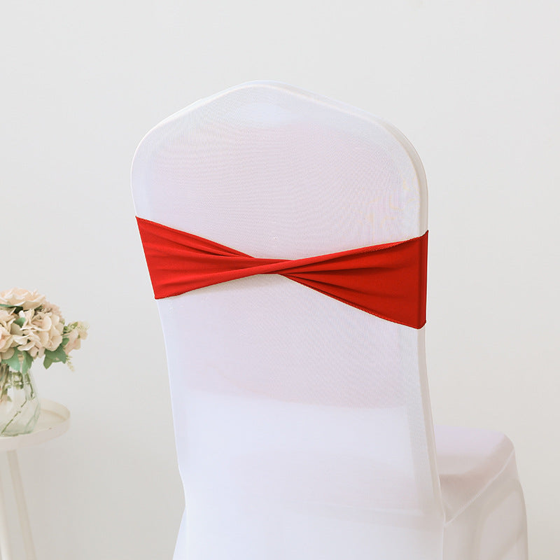 Bulk 10 Pcs Stretch Bow Polyester Chair Sashes for Hotel Banquet Decoration Wholesale
