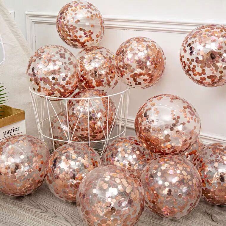 Bulk 100 Pcs 15.7 Inch Glitter Clear Latex Balloons with Sequins Inside for Wedding Birthday Party Baby Shower Decoration Wholesale