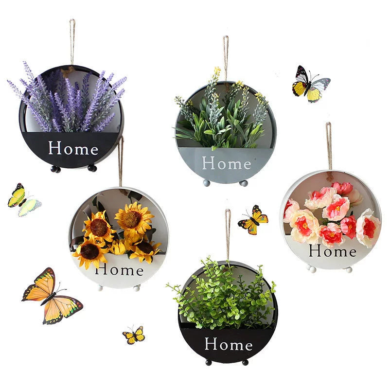 Bulk Hanging Planter Pots Iron Indoor Outdoor Flower Pots for Wall Desktop Home Decoration Wholesale