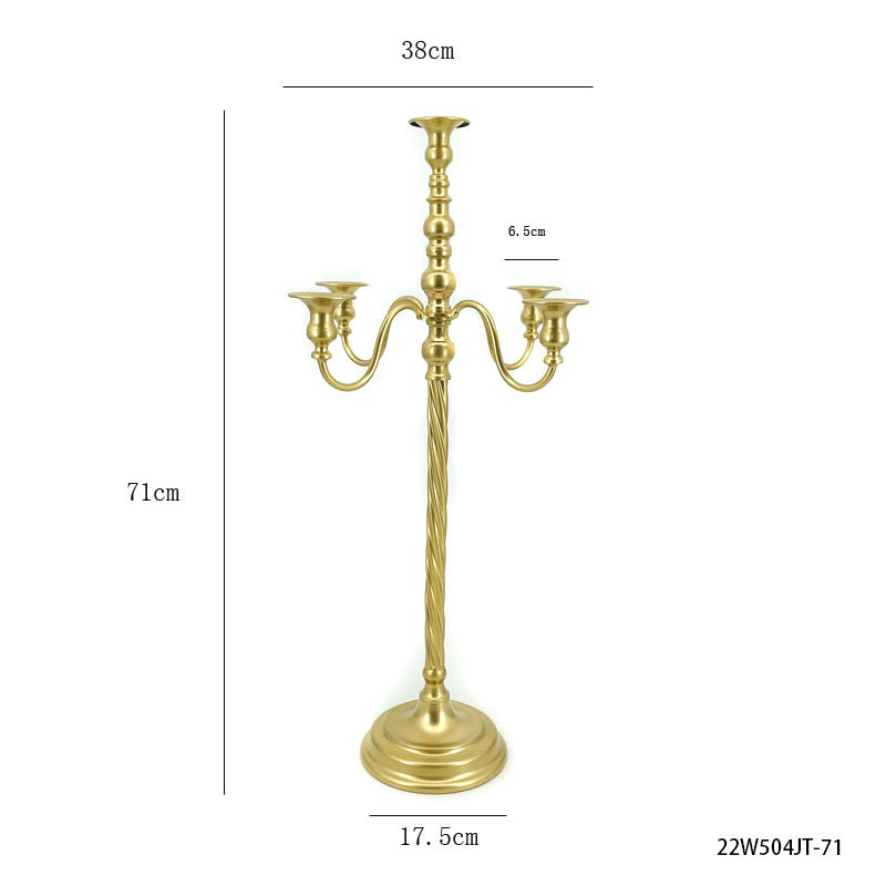 Premium Gold 5 Arm Candelabra 28" Tall Elegant Metal Spiral Wedding Candle Holder for Banquet Home Décor All Event Centerpiece