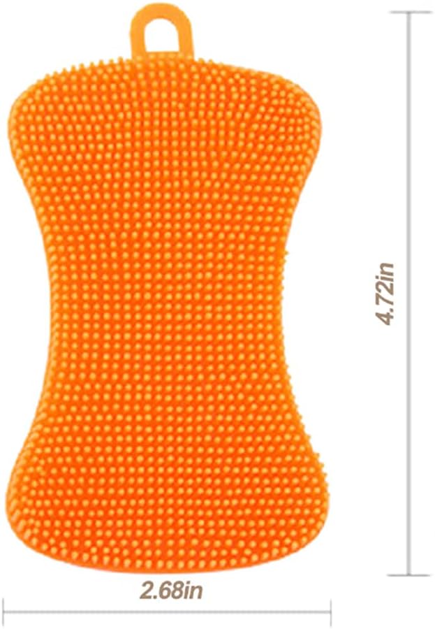 Premium 3 Pack Food Grade Silicone Dish Sponges Non-Scratch Multi Purpose Scrubbers Kitchen Sink Countertops & Cookware