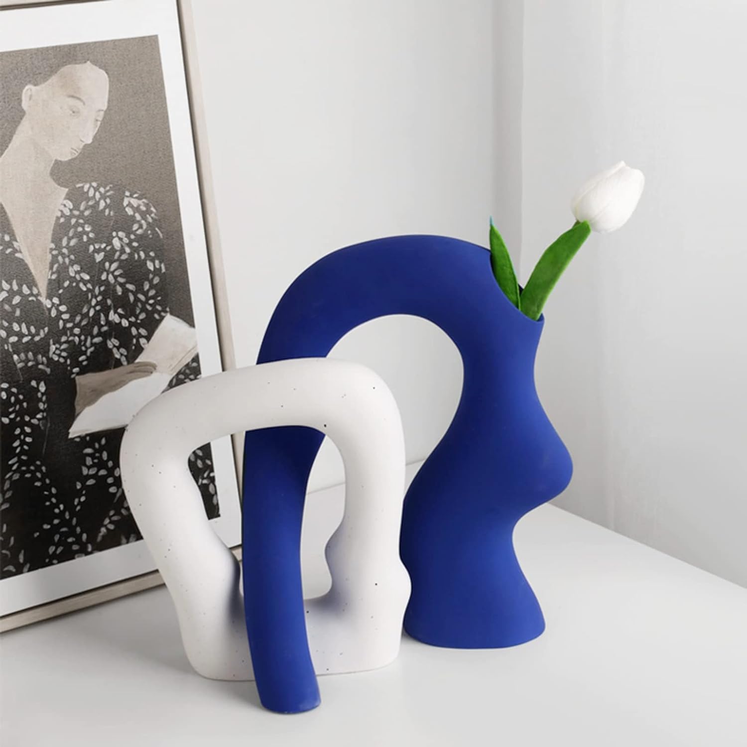 Bulk Set Of 2 Ceramic Vase Special-Shaped Contrasting Art Ornaments for Party Home Arrangement Decor Wholesale