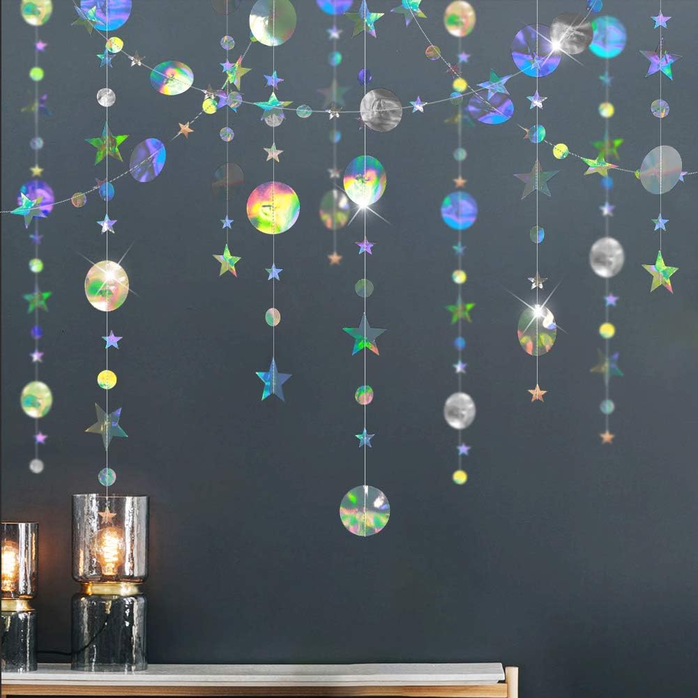 Bulk Rainbow Star Background Streamer Decor Neon Twinkling Little Star Garlands for Disco Birthdays Bridal Showers and Graduation Celebrations Wholesale
