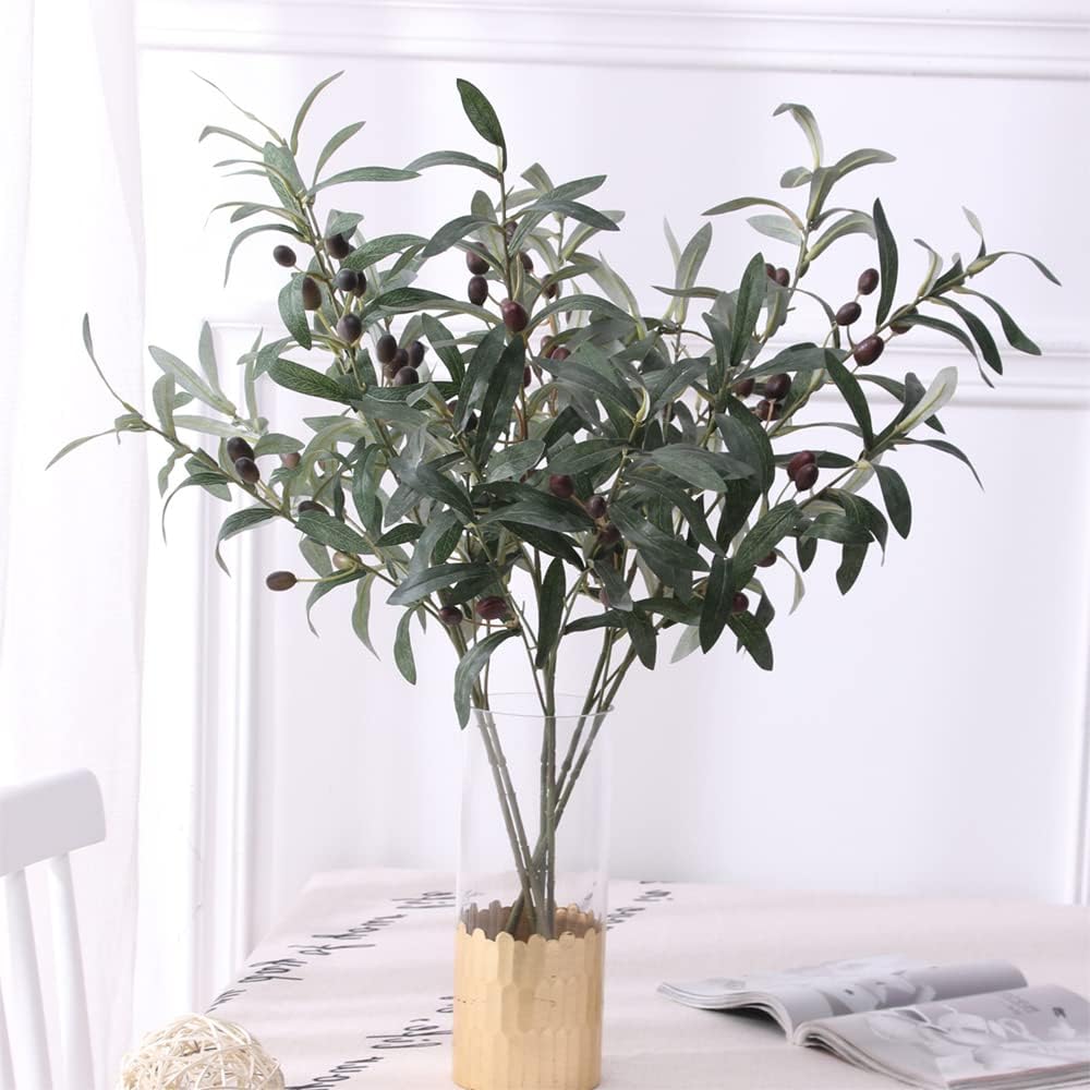 Bulk 5 Pcs Artificial Olive Branches: Perfect Decor for Events Parties Wholesale