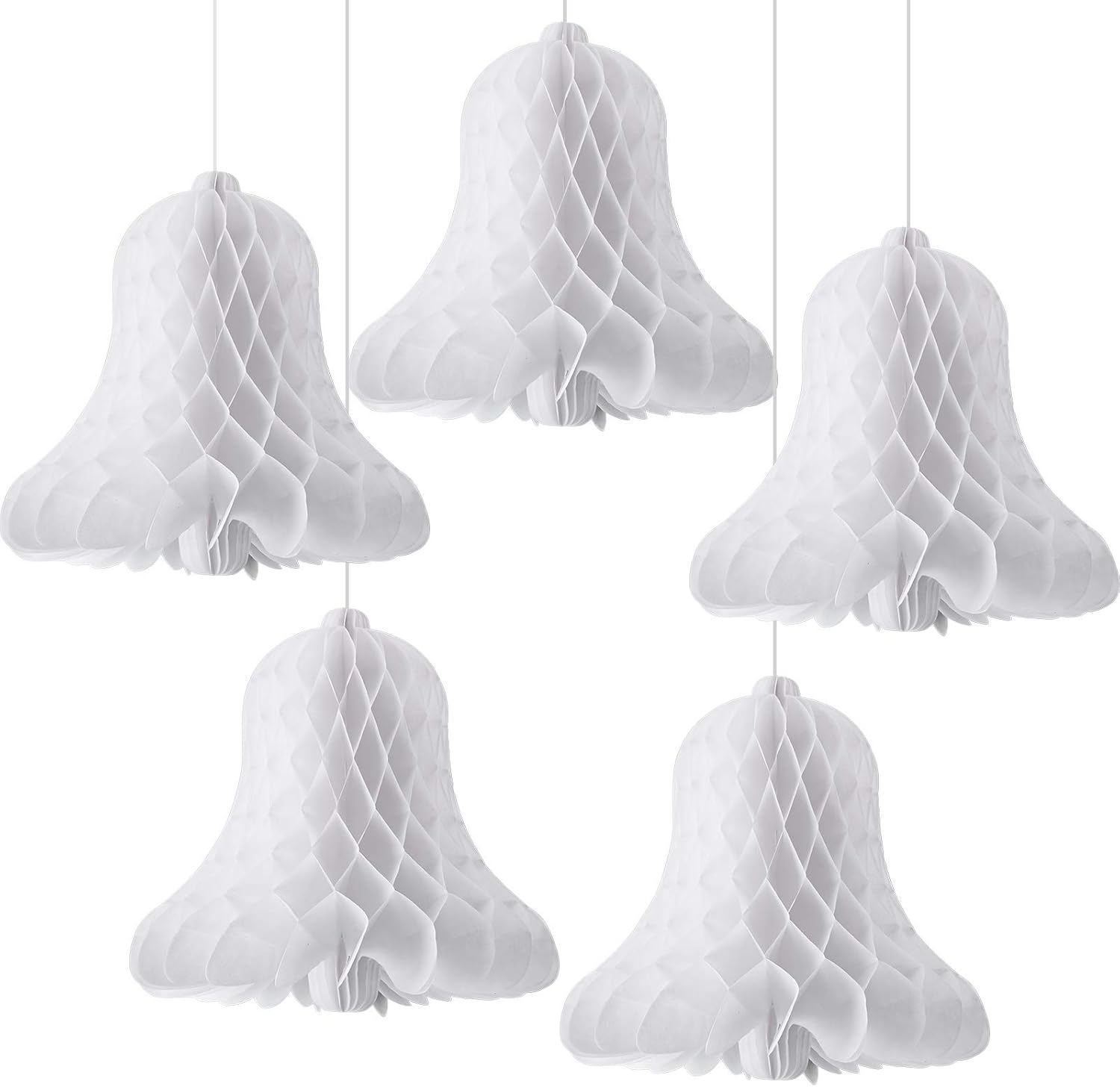 Bulk 12 Pcs Wedding Bells Paper Wedding Decor Large Heavy Honeycomb Bells Bridal Honeycomb Decorating Supplies for Ballroom Marquee NurseryHanging Orbs with Rigged Suspension Kit Wholesale