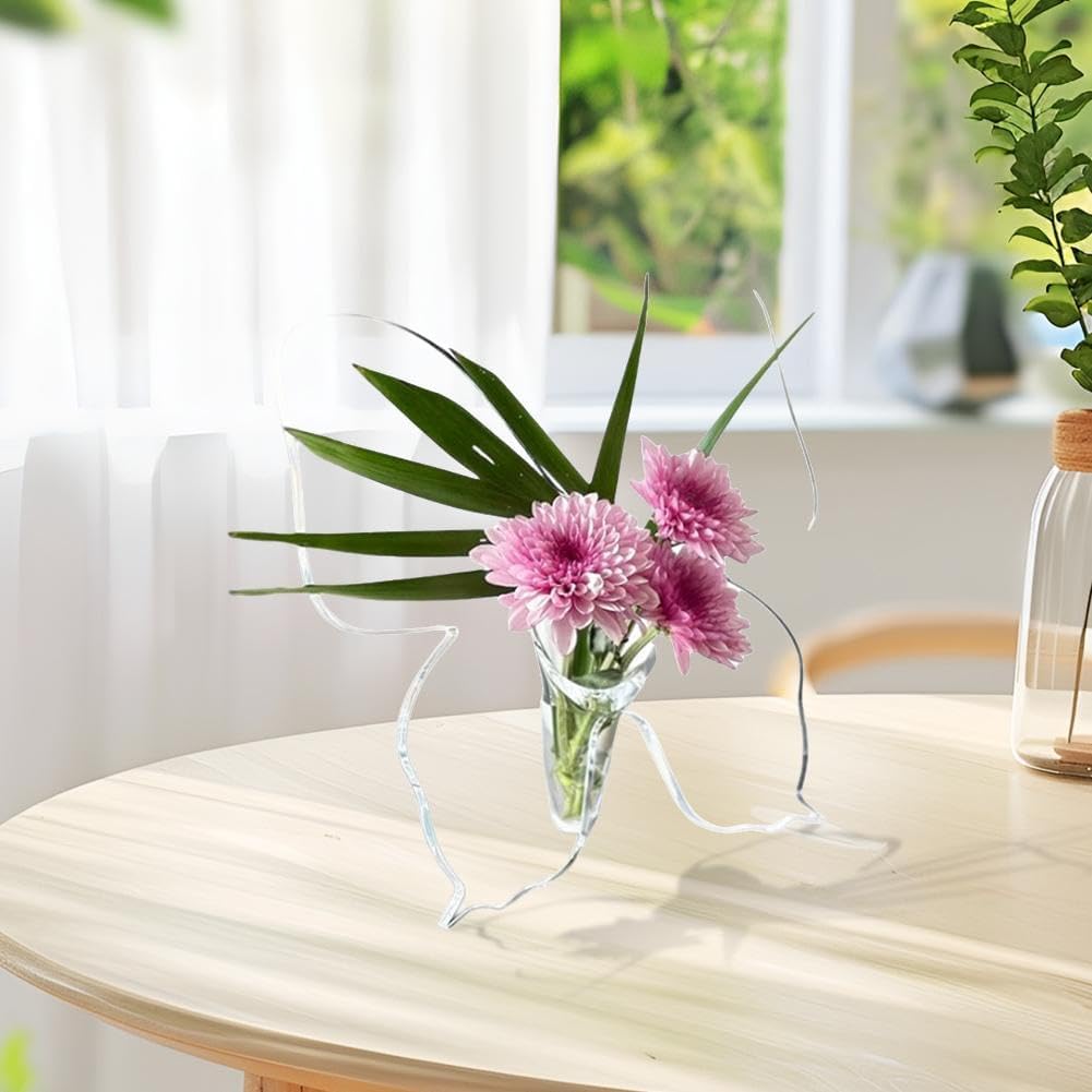 Premium UV Resistant Acrylic Butterfly Vase Crystal Clear Wedding Centerpiece Decor Base Table Settings & Home Floral Arrangements