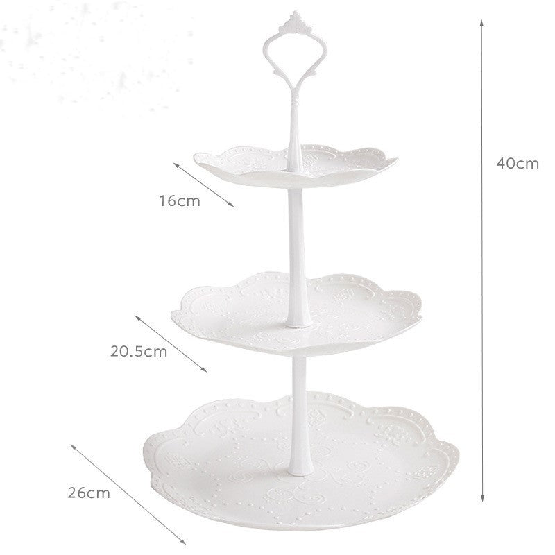 Bulk 3-Tier Plastic Cupcake Stand Square Dessert Serving Tray for Tea Parties Baby Showers and Weddings Wholesale