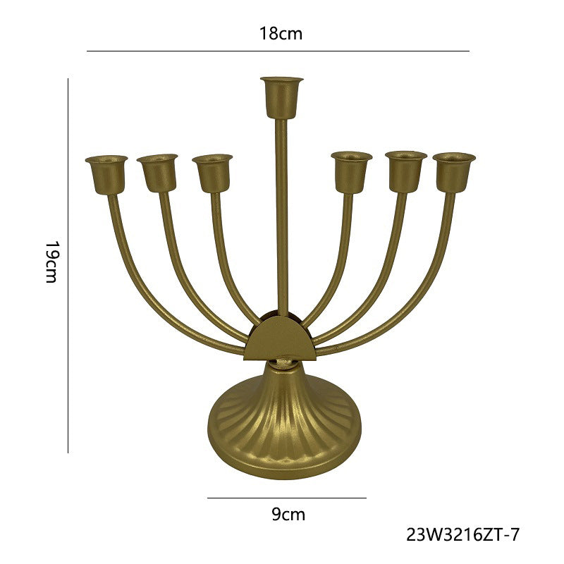 Bulk Hanukkah Menorah Candle Holder Gold 7/9 Branch Candelabra for Jewish & Israel Festival Decor Wholesale