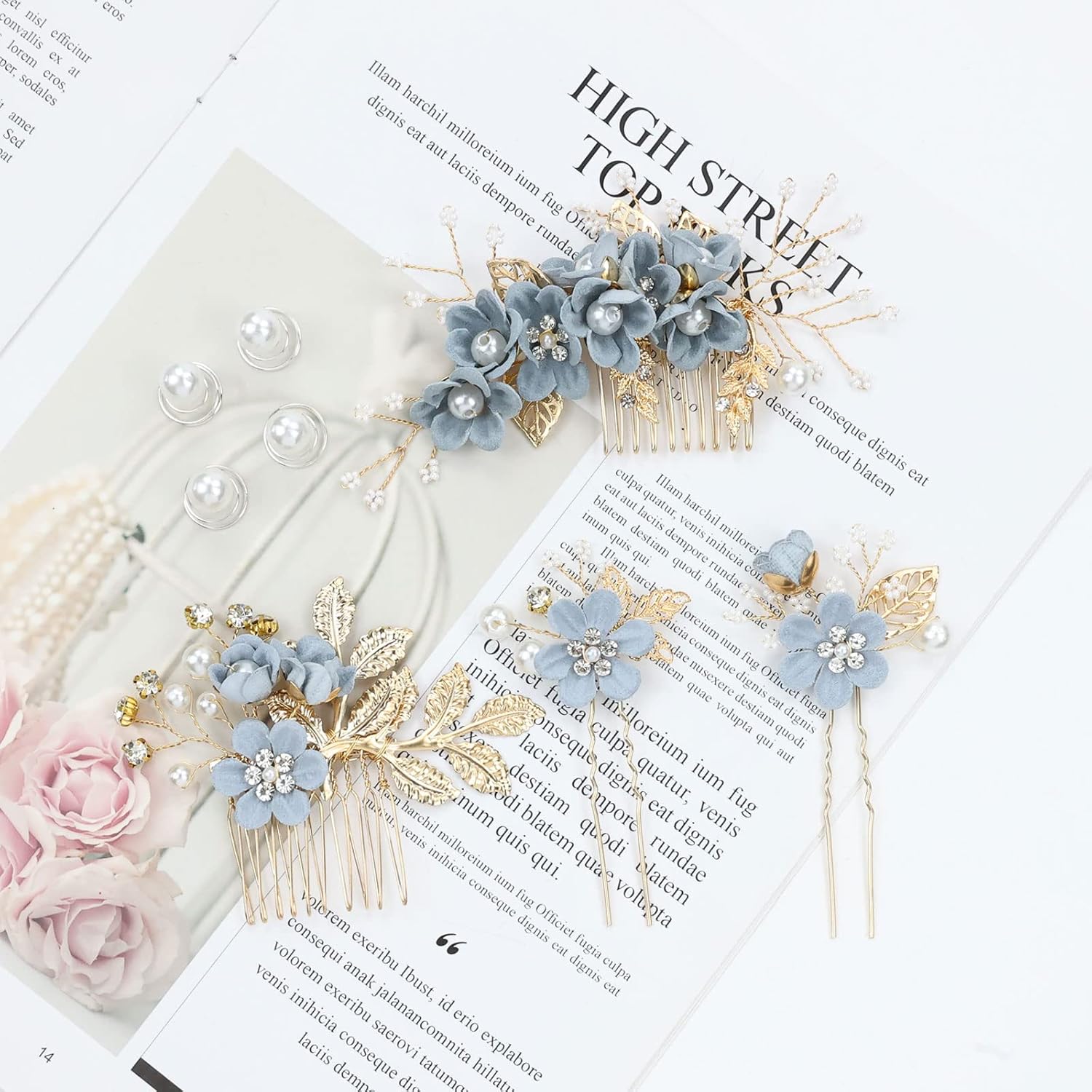 Bulk Floral Hair Pins 2025 Trio Handmade Pearls Boho Wedding Accessories for Bridesmaids Outdoor Ceremony Prom Wholesale