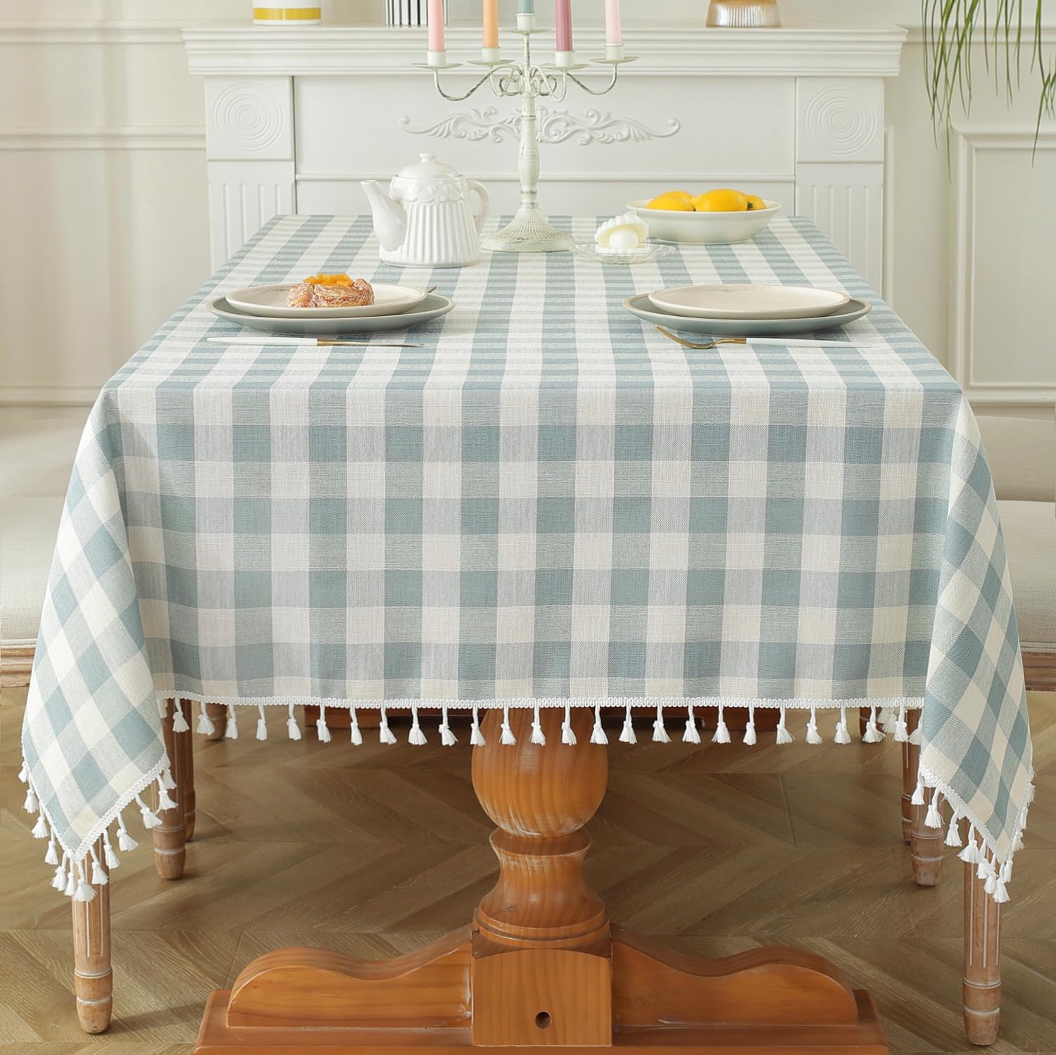 Bulk St. Patrick's Day Checkered Tablecloth Washable Buffalo Plaid with Tassel Suitable for Kitchen and Dining Room Decor Wholesale