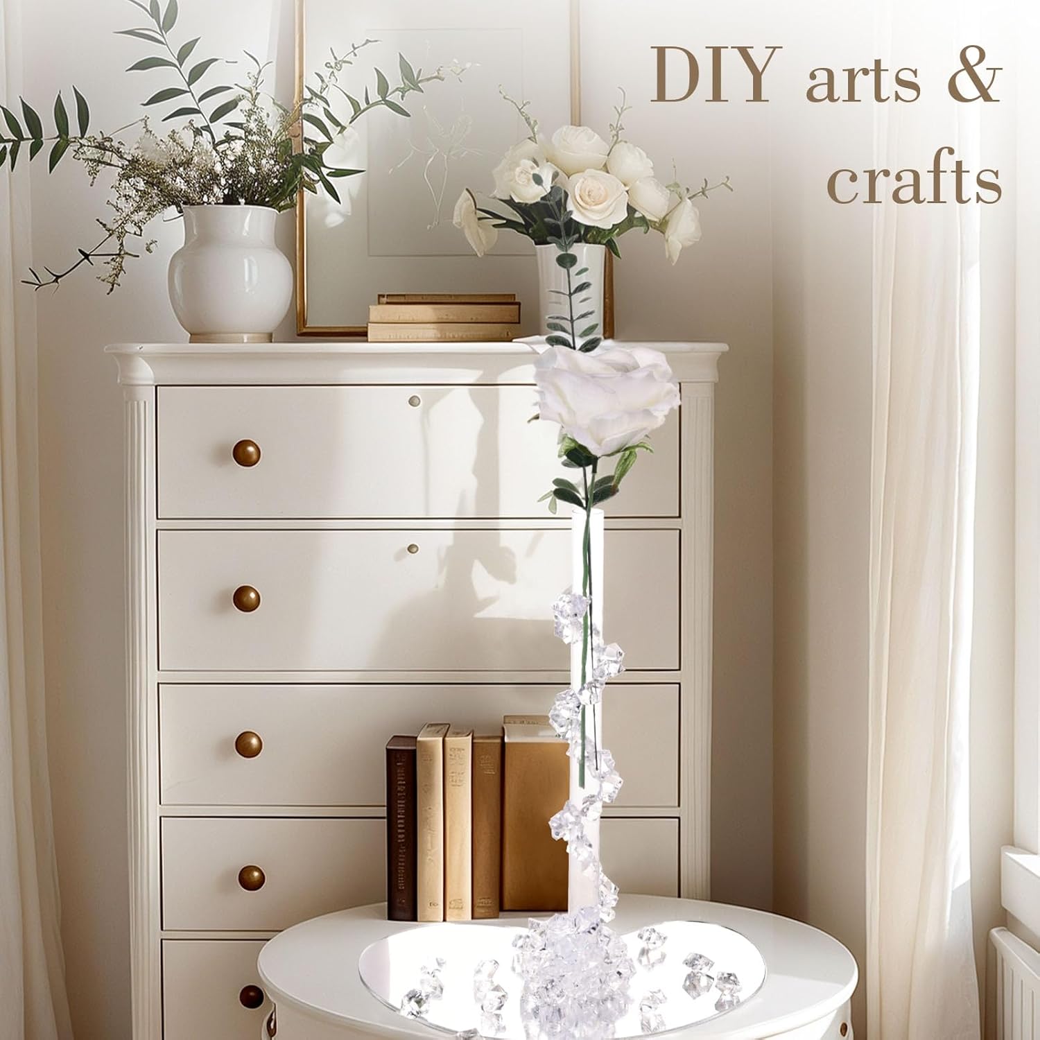 Premium Shatterproof Acrylic Ice Gems 200 Pack Crystal Clear Wedding Party Decor with Non-Scratch Surface for Holiday Centerpieces