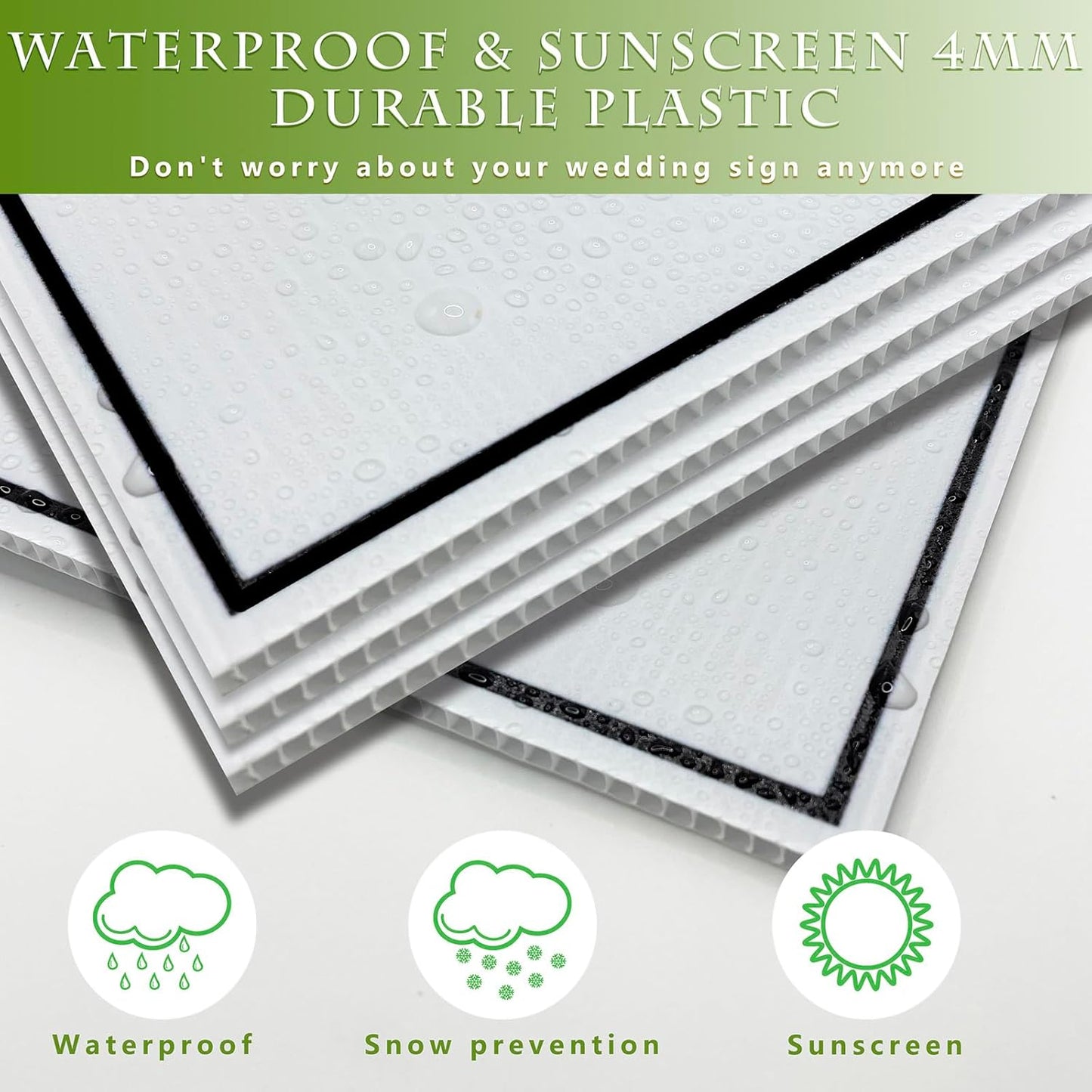 Bulk 3 Pack Weatherproof Wedding Direction Signs Double Sided Elegant Arrows with Rust Proof H-Stakes 12x17 Inch All-Season Lawn Yard Decor for Weddings Receptions & Outdoor Events Wholesale