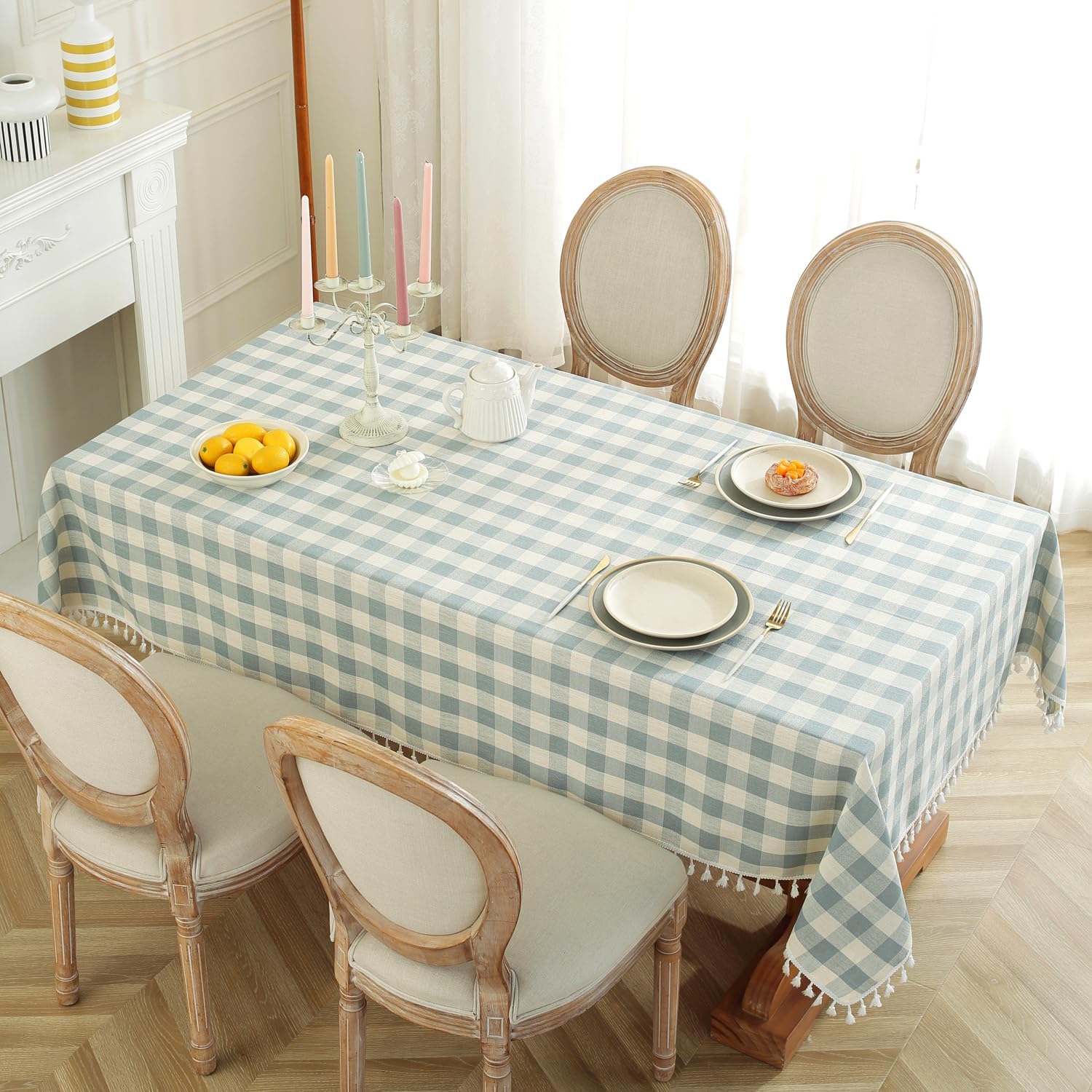 Bulk St. Patrick's Day Checkered Tablecloth Washable Buffalo Plaid with Tassel Suitable for Kitchen and Dining Room Decor Wholesale