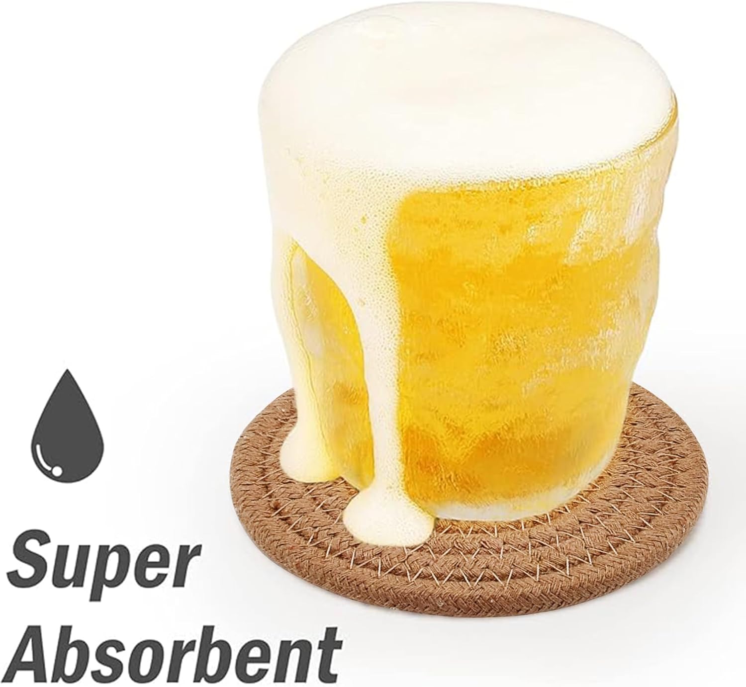 Premium Woven Coasters Set of 6 Natural Fiber Boho Home Decor High Absorbency Housewarming Gift Bar Essentials Ethically Handcrafted