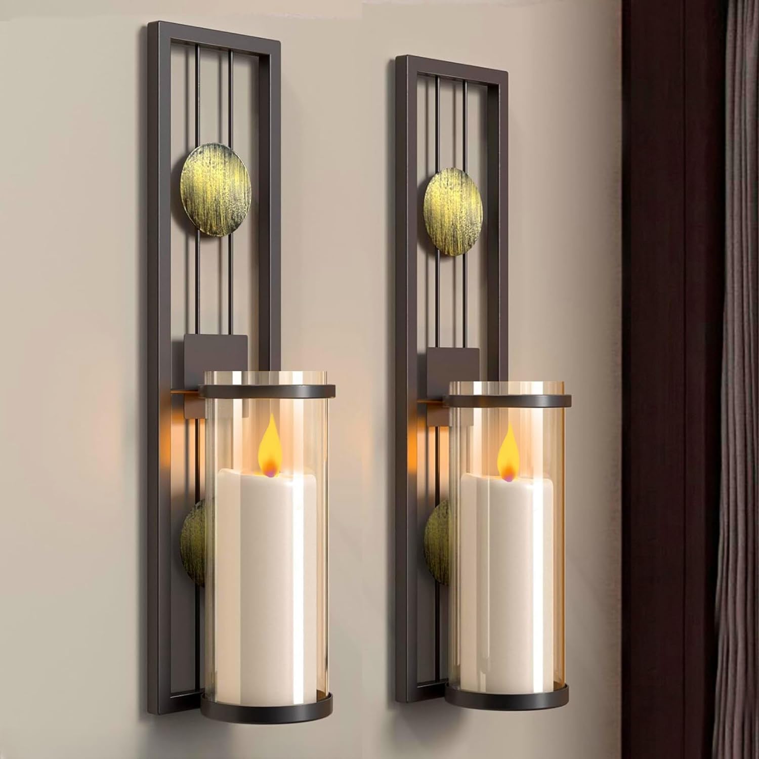 Bulk 2 Pcs Candle Holder Vintage Bronze Style Metal Wall Sconce Ideal for Event and Party Decorations Wholesale
