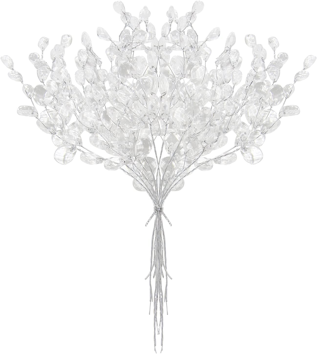 Bulk 50pcs Acrylic Bead Flower Stems Crystal Bud Branches for Wedding & Home Decoration and Floral Craft Supplies Wholesale