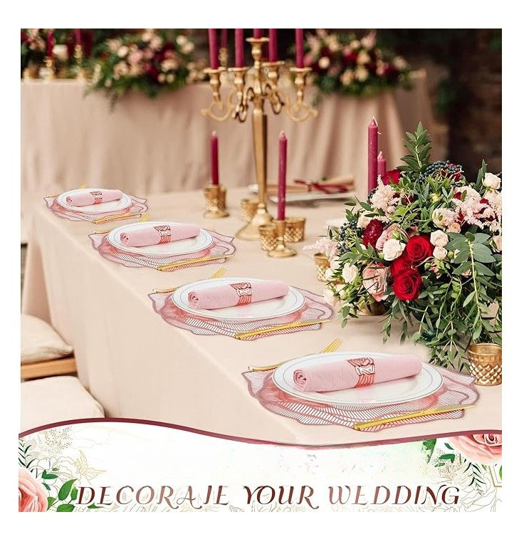 Bulk 2Pcs Irregularity Placemat Heat-Resistant PVC Placemat 15 inch Non-Slip Table Mats Wholesale