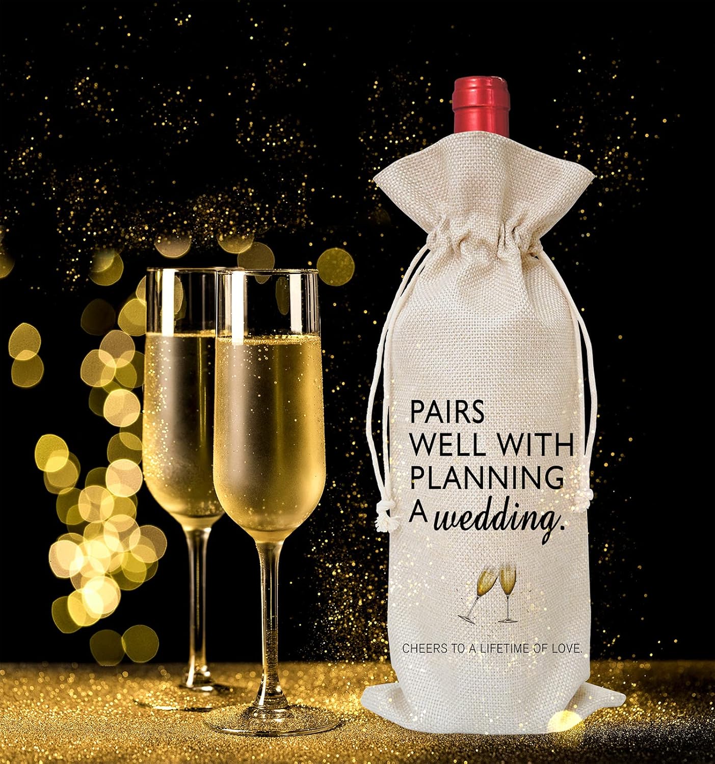 Premium Reusable Wine Gift Bags Felt PU Wedding Engagement Anniversary Bridal Shower Decor Couples Keepsake Eco Friendly Centerpiece