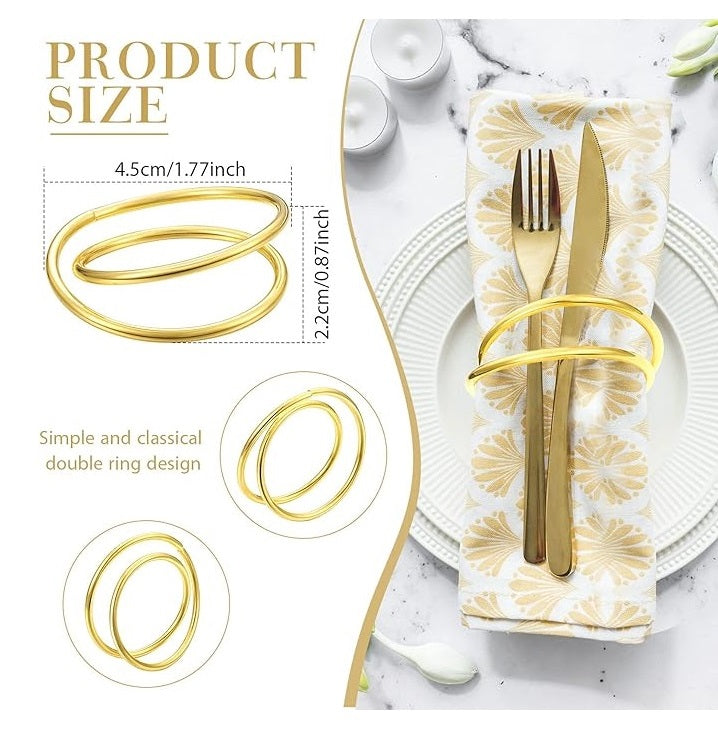 Bulk 12 Pcs Metal Spiral Napkin Rings for Weddings Receptions Dinner Party Decor Wholesale