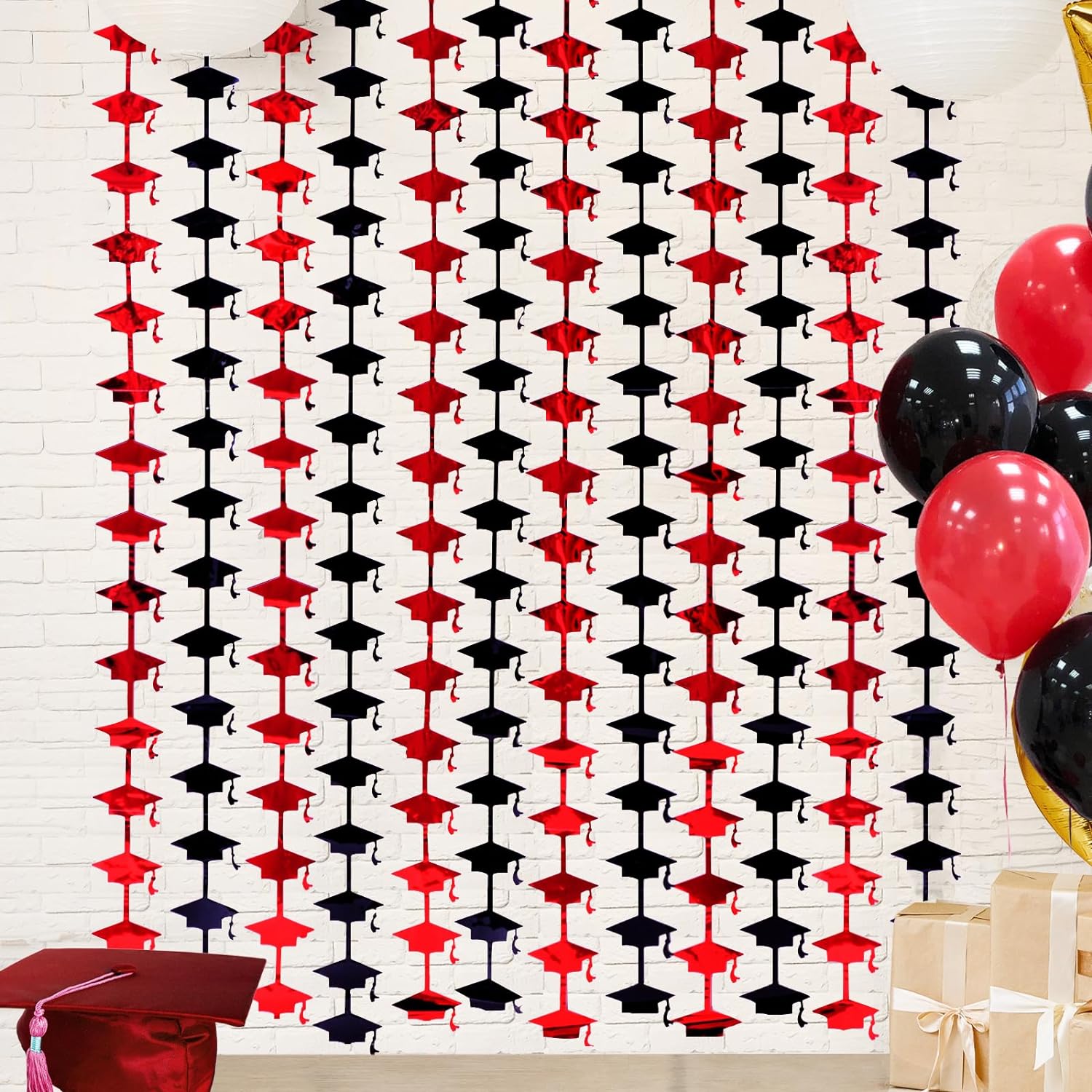 Bulk 2 Pcs Graduation Party Decor Metallic Foil Fringe Curtain Ribbon Backdrop Perfect for High School University Graduations Wholesale