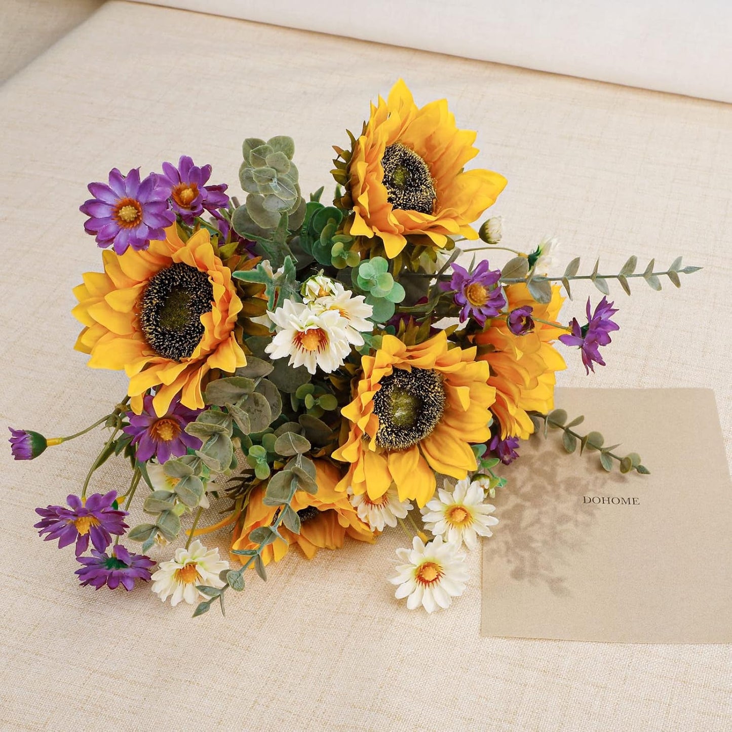 Bulk 3 Pcs Sunflower Bridal Bouquets Silk Floral Fade Proof Indoor Outdoor Event Backdrops for Wedding Centerpieces Home Decor Wholesale