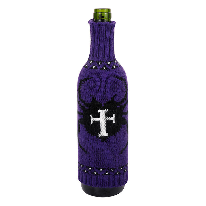 Bulk 5 Pcs Halloween Christmas Wine Bottle Covers Knitted Pumpkin Design for Holiday Decor Party Restaurant Decorations Wholesale