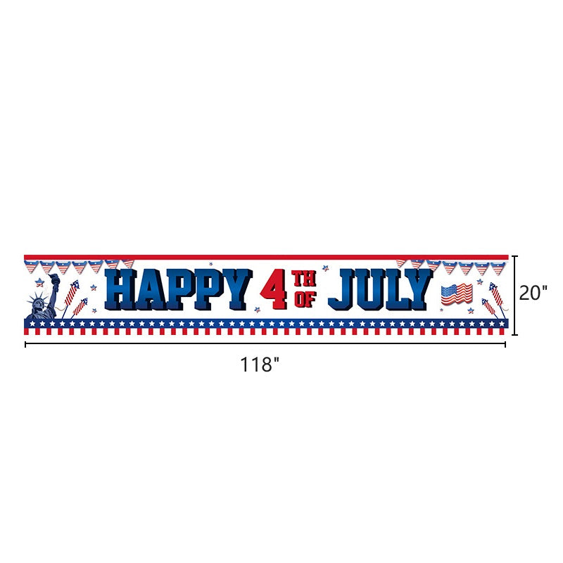 Bulk 10 Pcs 4th of July Banners Independence Day Banner for Parade Decor Supplies Wall Decor Garden Yard Outdoor Decor Wholesale